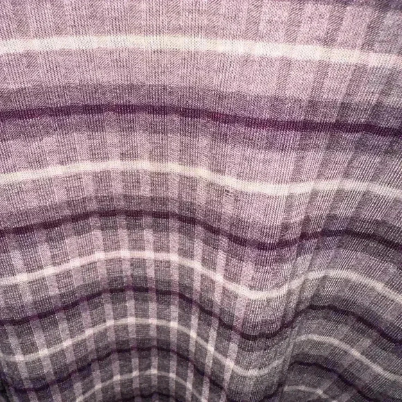 Lularoe small purple and white stripe Classic T. NWT. Ribbed and lightweight. - Picture 3 of 6